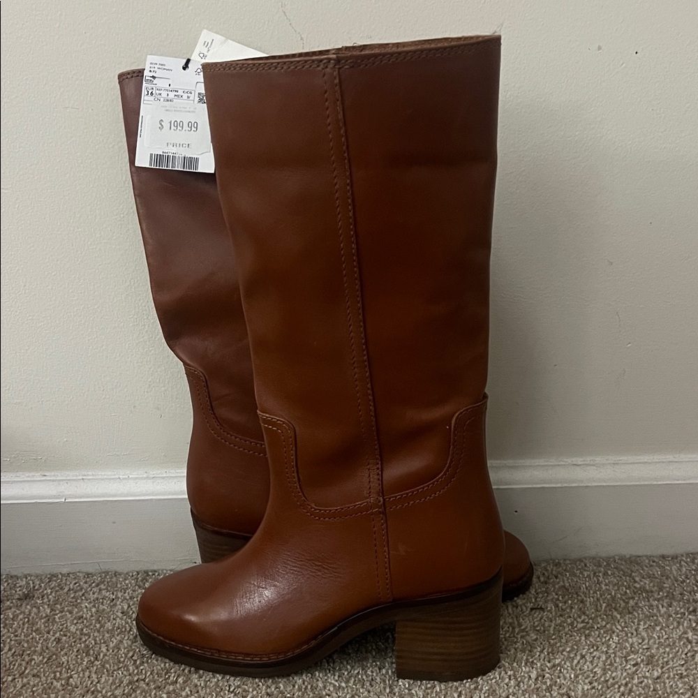 Mango Chestnut Heeled Boots